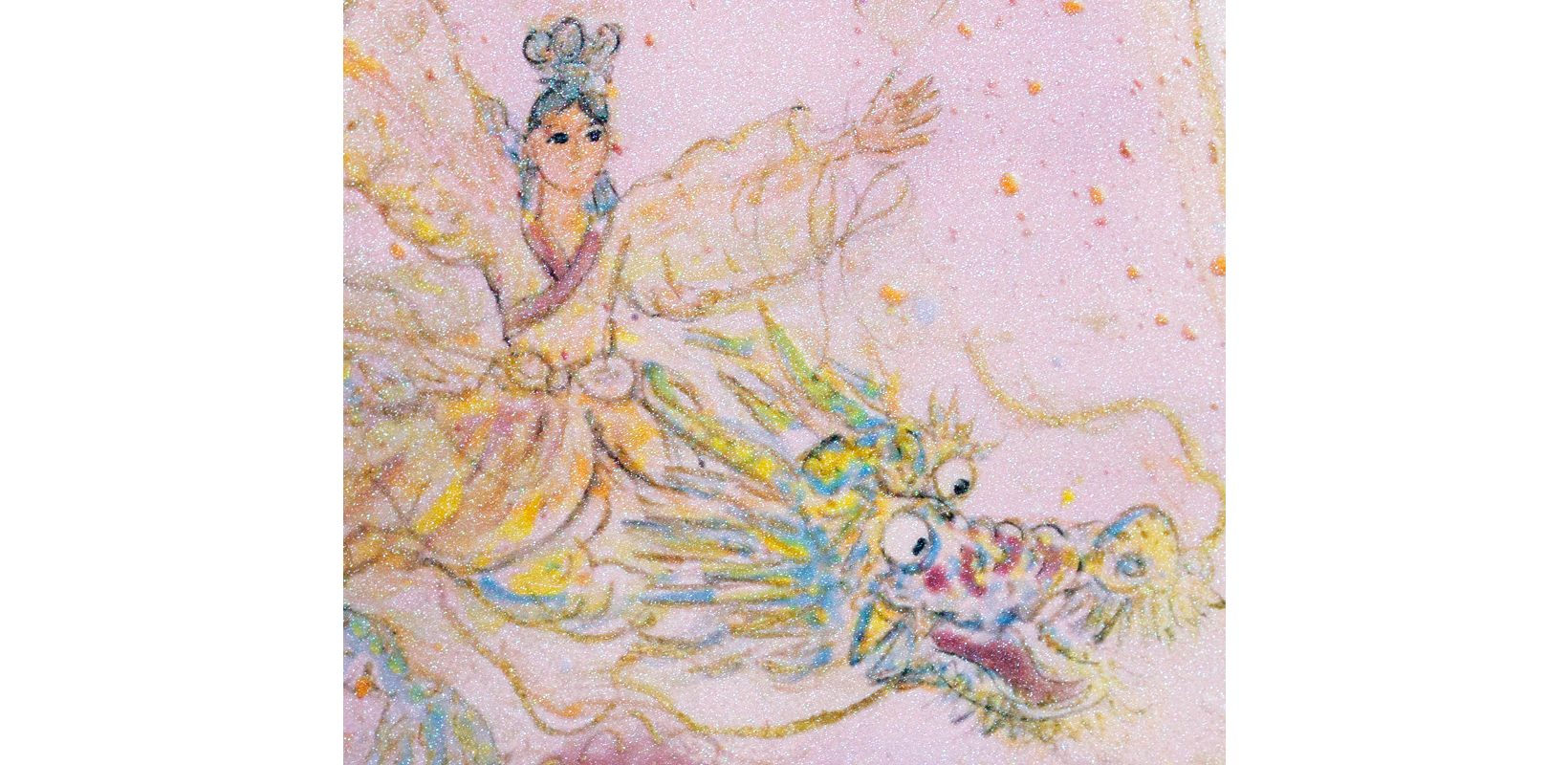 A gentle, serene radiance woven from scattered grains of light.